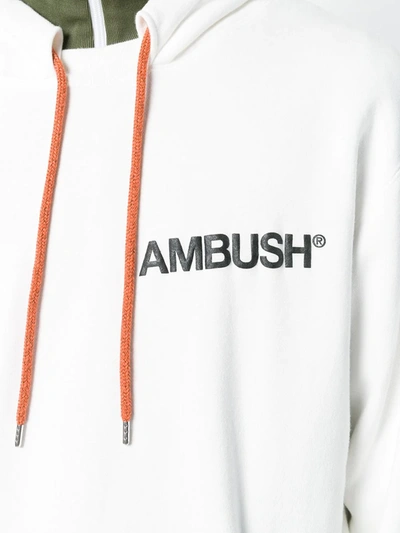 Shop Ambush Logo Print Hoodie In White