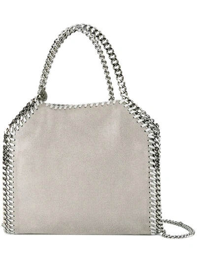 Stella Mccartney Mini Falabella Shaggy Dear Faux Leather Tote In Grey