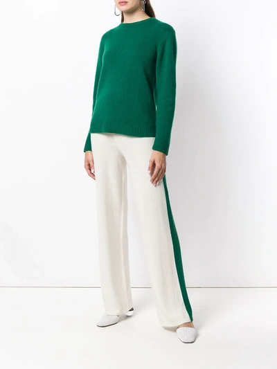 Cashmere In Love Cashmere Blend Side Stripe Track Pants In White