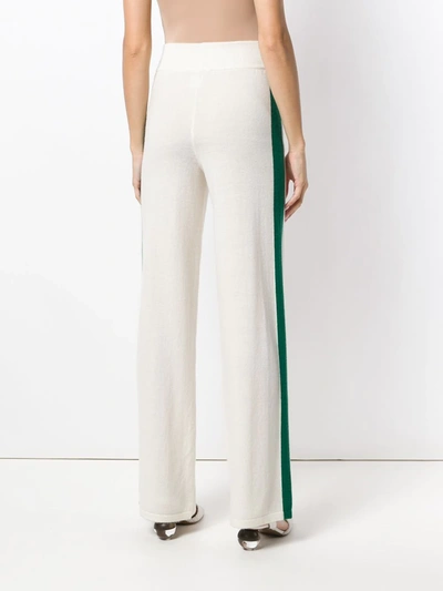 Shop Cashmere In Love Cashmere Blend Side Stripe Track Pants In White