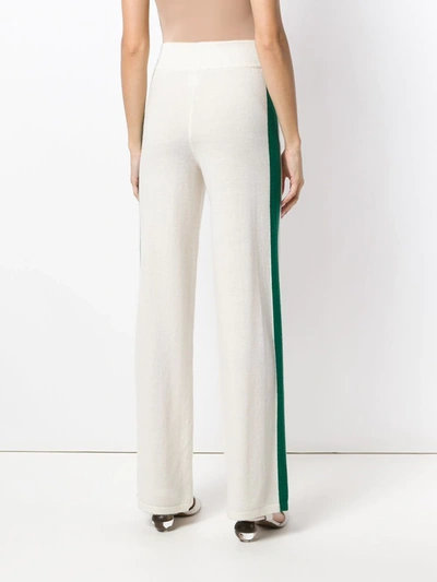 Cashmere In Love Cashmere Blend Side Stripe Track Pants In White
