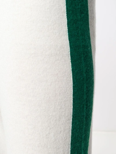 Cashmere In Love Cashmere Blend Side Stripe Track Pants In White
