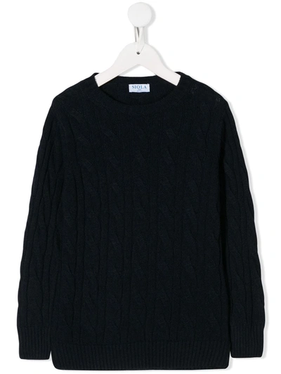 Shop Siola Cable Knit Jumper In Blue