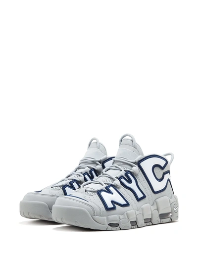 Shop Nike Air More Uptempo Qs "new York City" Sneakers In Grey