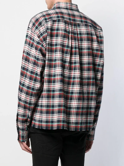 Dsquared2 Plaid Logo Patch Shirt In Blue
