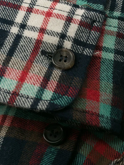 Dsquared2 Plaid Logo Patch Shirt In Blue