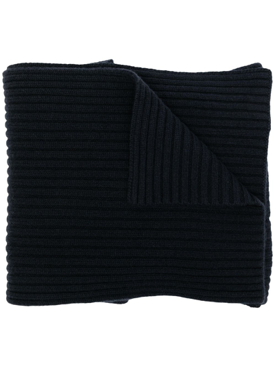 Shop N•peal Chunky Rib-knit Scarf In Blue