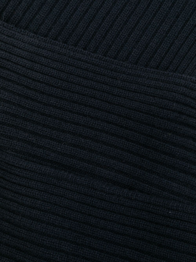 Shop N•peal Chunky Rib-knit Scarf In Blue