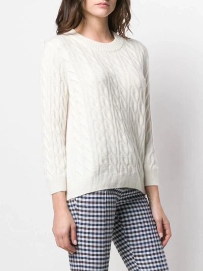 Shop N•peal Cable Knit Sweater In Neutrals