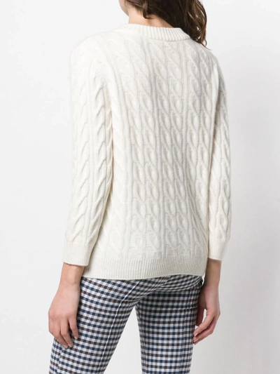 Shop N•peal Cable Knit Sweater In Neutrals