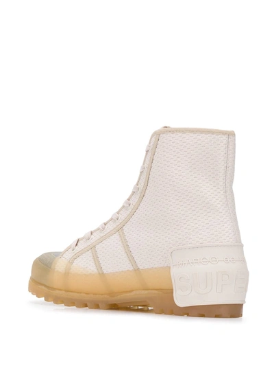 Shop Marco De Vincenzo X Superga Webbed High-top Sneakers In Neutrals