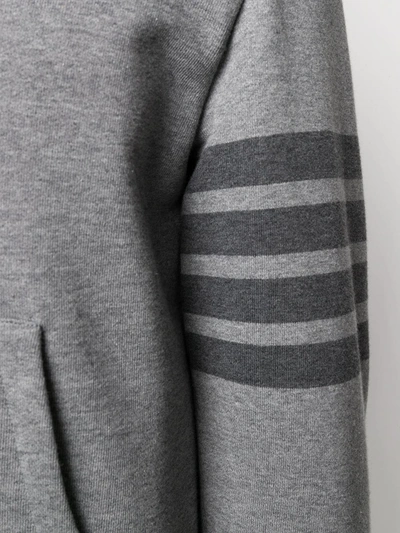 Thom Browne Tonal 4 Bar Cotton Sweatshirt Hoodie In Grey