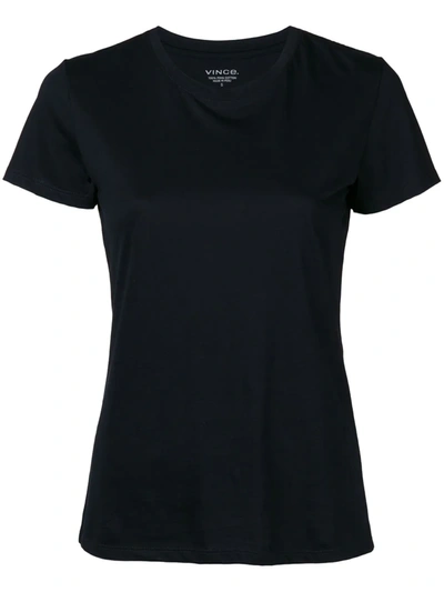 Shop Vince Round-neck Short-sleeved T-shirt In Black