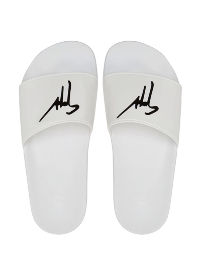 Giuseppe Zanotti Brett Logo-print Slides In Weiss