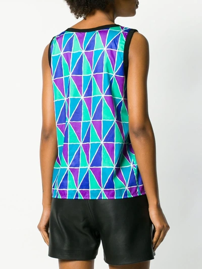 Pre-owned Saint Laurent Geometric Print Tank Top In Multicolour