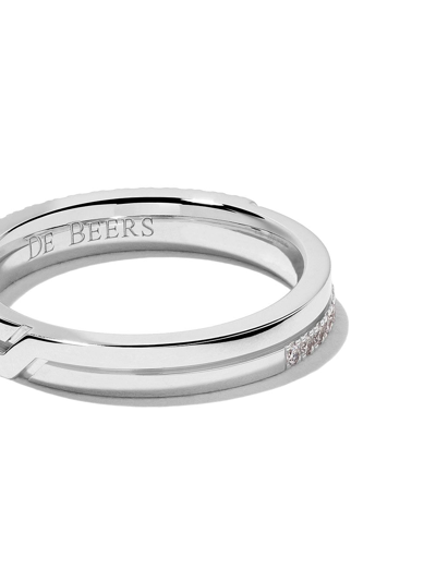 Shop De Beers 18kt White Gold Promise Half Pavé Diamond Band