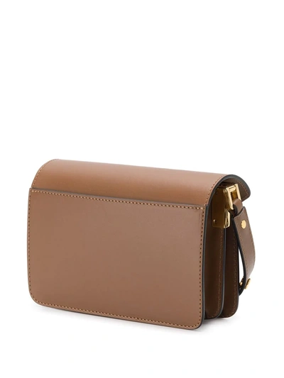 Shop Marni Mini Trunk Shoulder Bag In Brown