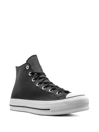 Converse Ctas Lift Clean Hi Sneakers In Black
