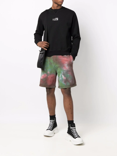 Dsquared2 Black Logo Crew-neck Sweatshirt In Black