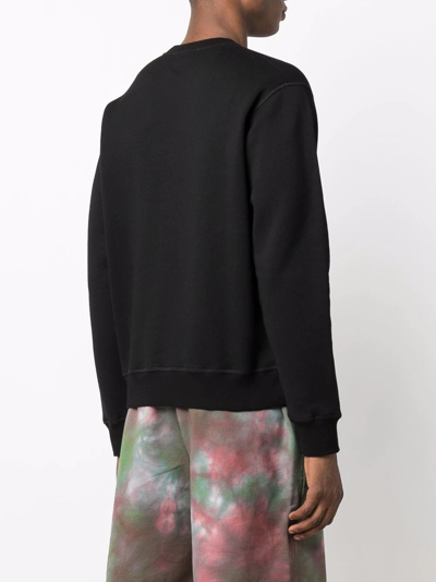 Dsquared2 Black Logo Crew-neck Sweatshirt In Black