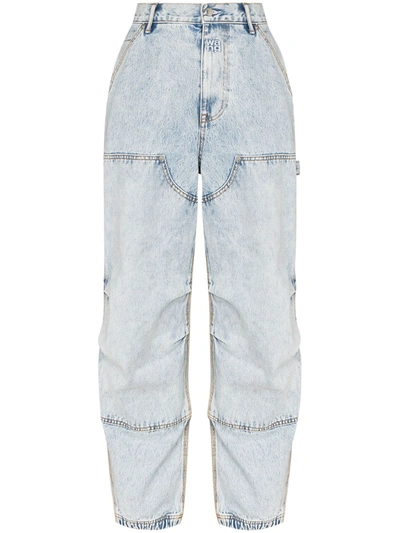 Shop Alexander Wang Wide-leg Panelled Jeans In Blau