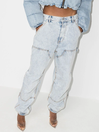 Shop Alexander Wang Wide-leg Panelled Jeans In Blau