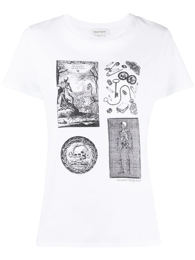 Shop Alexander Mcqueen Skeleton Print T-shirt In White