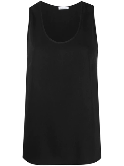 P.a.r.o.s.h U-neck Silk Tank Top In Black
