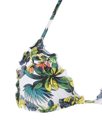 Shop Amir Slama Tropical Pattern Bikini Set In White