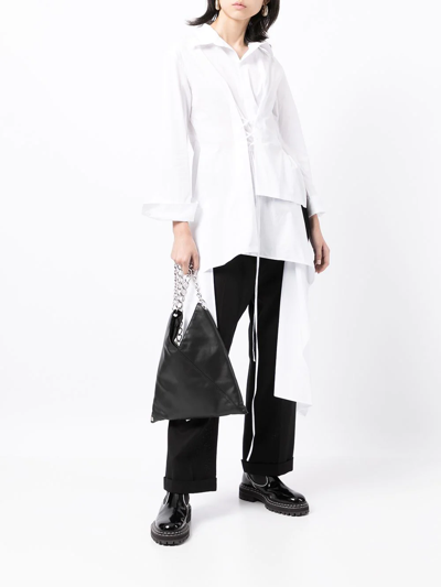Yohji Yamamoto Layered Asymmetric Shirt In Weiss