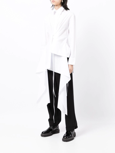 Shop Yohji Yamamoto Layered Asymmetric Shirt In Weiss