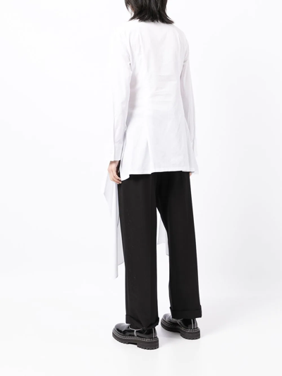 Yohji Yamamoto Layered Asymmetric Shirt In Weiss