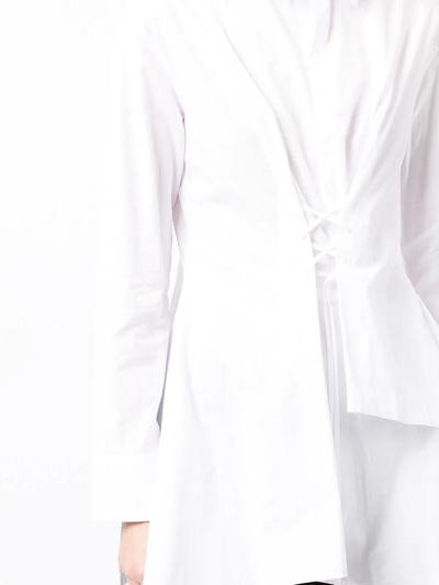 Yohji Yamamoto Layered Asymmetric Shirt In Weiss