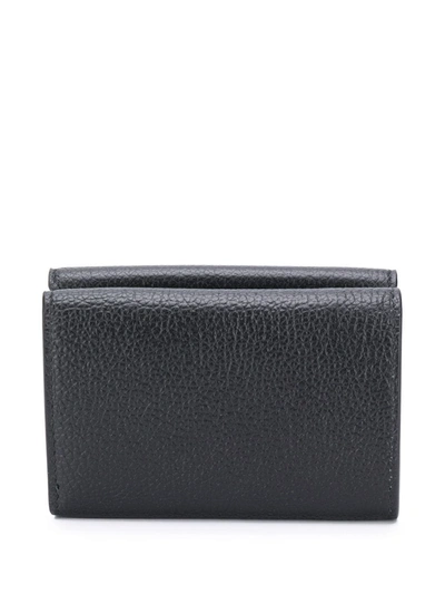 Shop Balenciaga Logo-print Tri-fold Wallet In Black