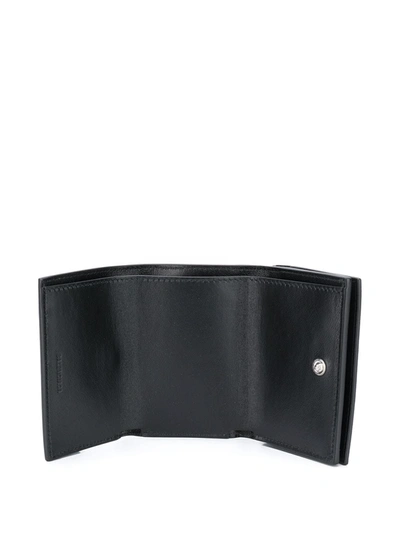Shop Balenciaga Logo-print Tri-fold Wallet In Black