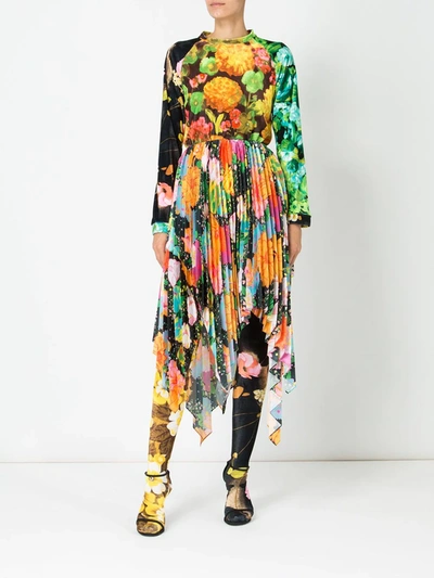 Richard Quinn Floral Fitted Top In Multicolour