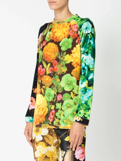 Richard Quinn Floral Fitted Top In Multicolour