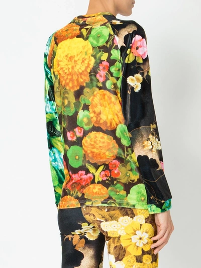 Richard Quinn Floral Fitted Top In Multicolour