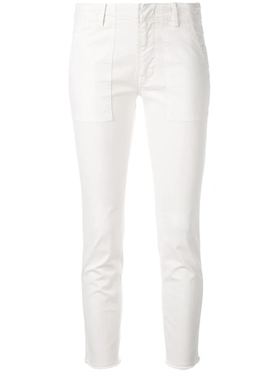 Shop Nili Lotan Cropped Skinny Trousers In White