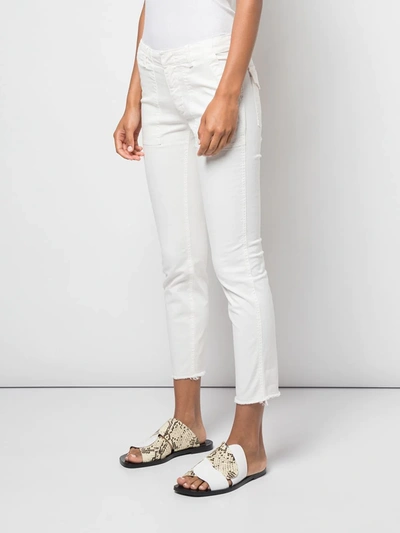 NILI LOTAN CROPPED SKINNY TROUSERS - 白色