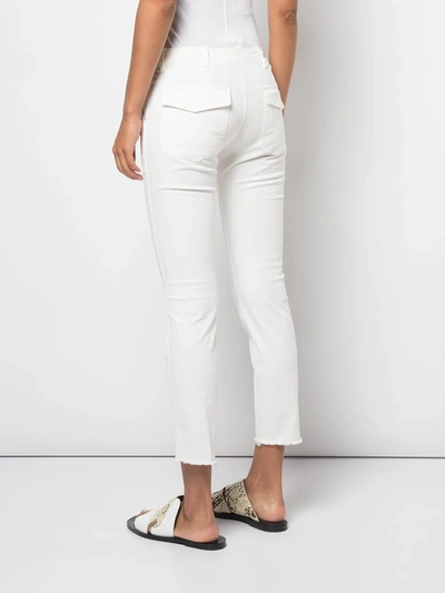 NILI LOTAN CROPPED SKINNY TROUSERS - 白色