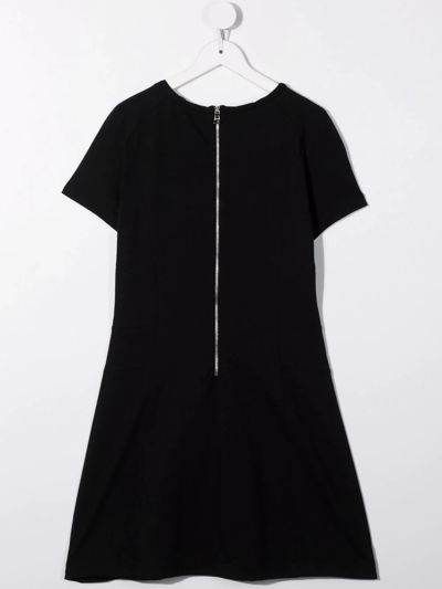 Shop Balmain Teen Logo-print Dress In Black