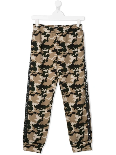 Shop Balmain Teen Camouflage-print Track Pants In Brown