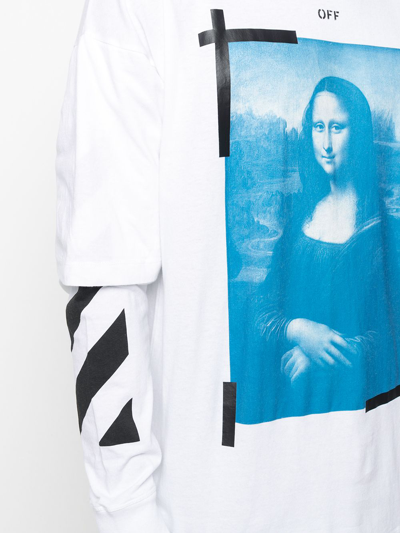 Shop Off-white Mona Lisa Graphic-print Long-sleeve T-shirt In White