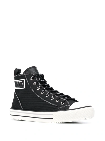 Shop Valentino Vltn Patch High-top Sneakers In Black