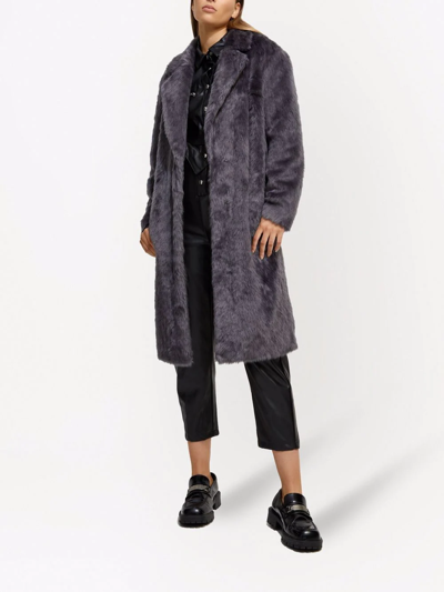 Shop Unreal Fur Moon Flower Faux Fur Coat In Grau