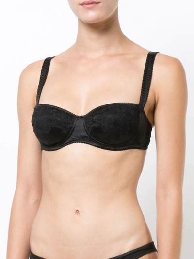 Dolce & Gabbana Embroidered Logo Bra In Black