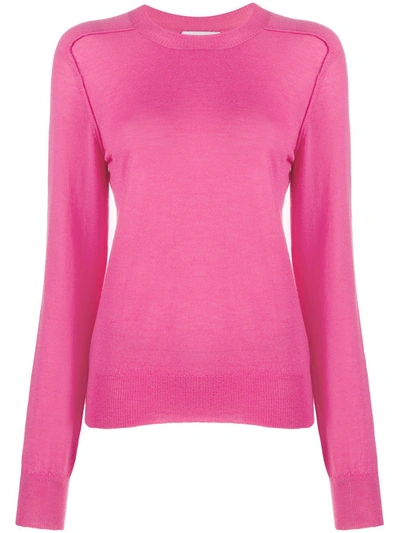 Shop Bottega Veneta Long-sleeve Knitted Top In Pink