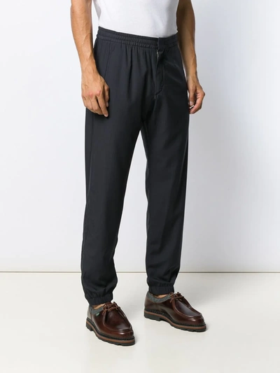 Shop Ermenegildo Zegna Mid-rise Tapered Trousers In Blue