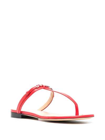 Shop Givenchy Logo-strap Sandals In Red